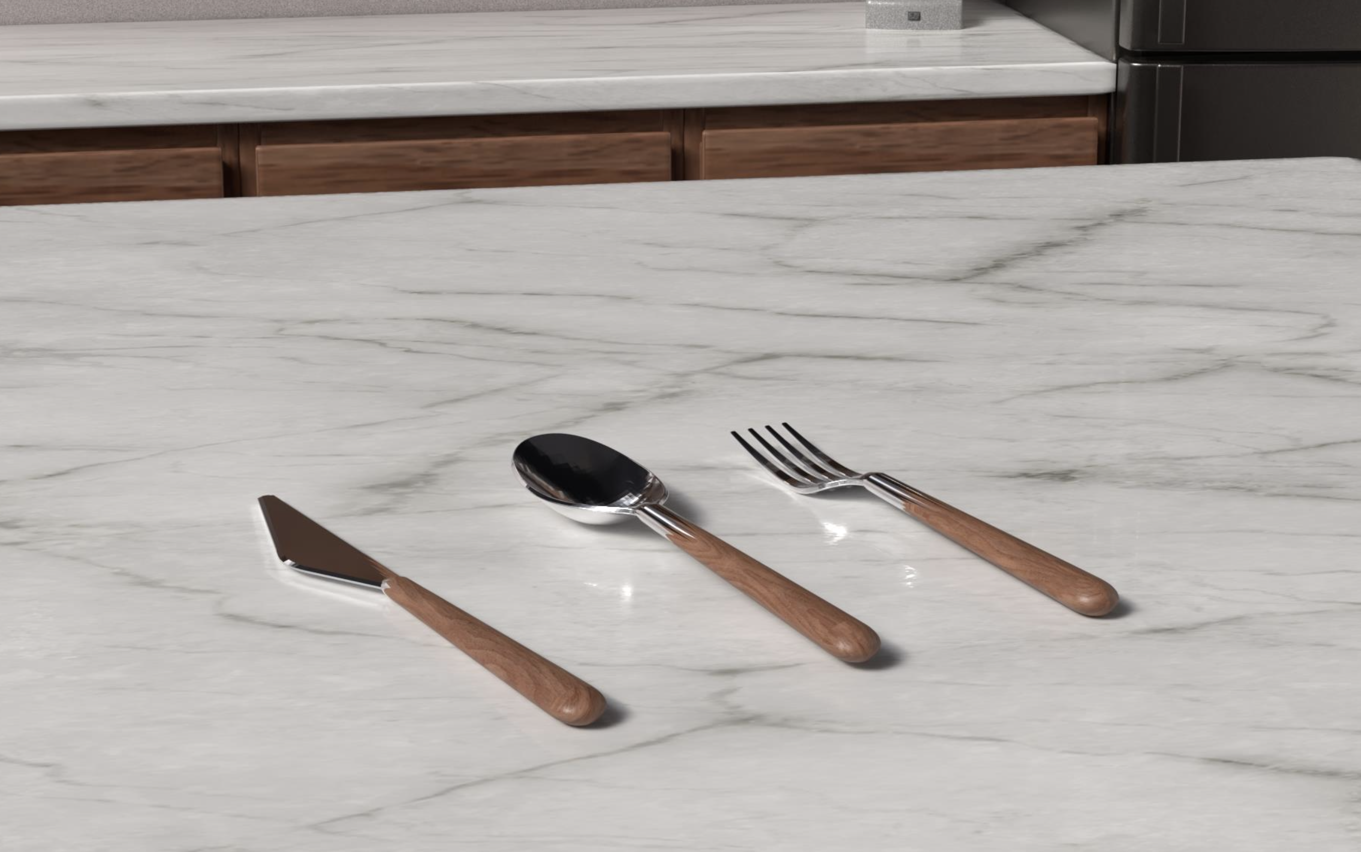 Fuse cutlery in kitchen